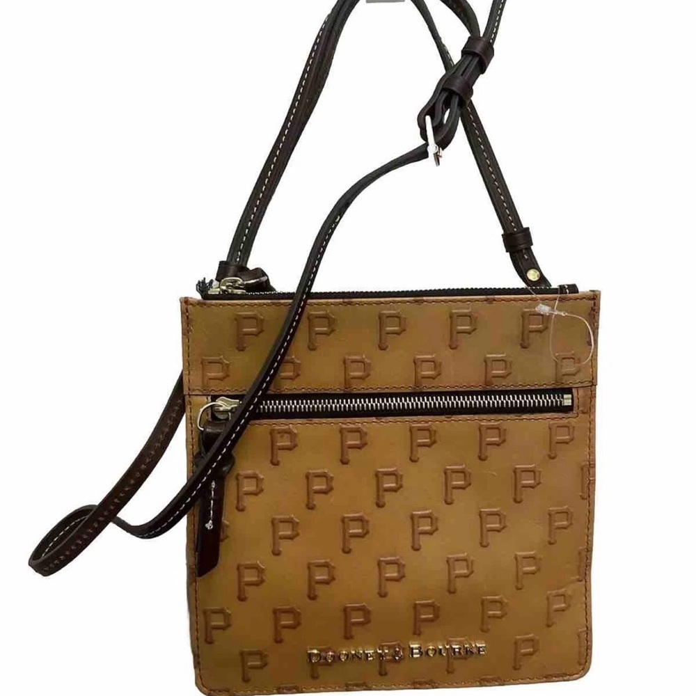 Dooney & Bourke MLB Pittsburgh Cognac Limited Edition Crossbody Bag Leather New